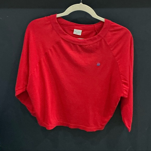 bennelton Tops - Benetton Made in Italy Red 100% Cotton Long Sleeve Top Size S